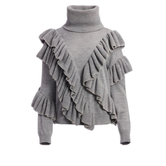 Alice + Olivia Libbie Ruffle Sweater NWT Small - Picture 2 of 9